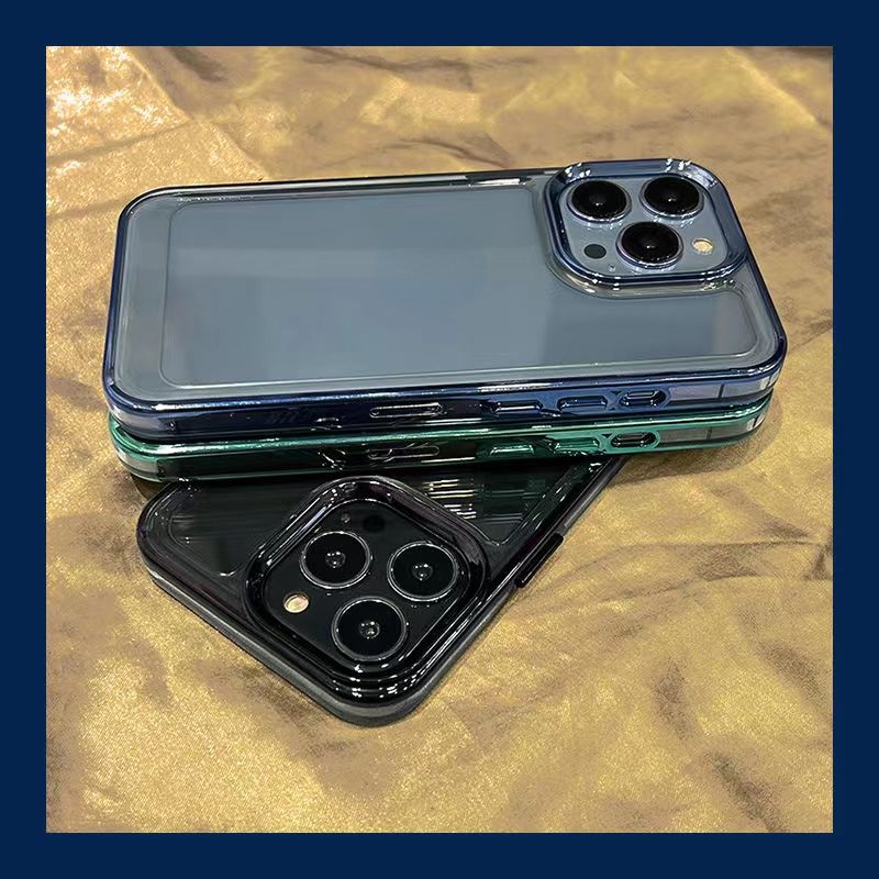 Ốp Điện Thoại TPU Acrylic Trong Suốt Mạ Sang Trọng Chống Sốc Cho for iPhone 14 Pro Max13 12 11 Pro Max X XR XS Max 7 8 Plus SE