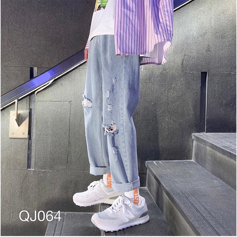 QUẦN JEAN BAGGY NAM WASH RÁCH QJ064 - KBT.1020 | BigBuy360 - bigbuy360.vn