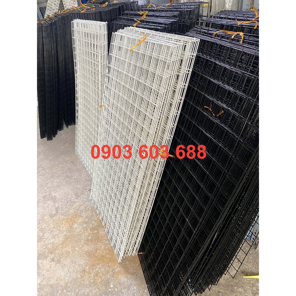 Tấm Lưới Sắt Treo Phụ Kiện Sợi 2,5 ly, Kích Thước 50x100cm - Khung Lưới Sơn Tĩnh Điện