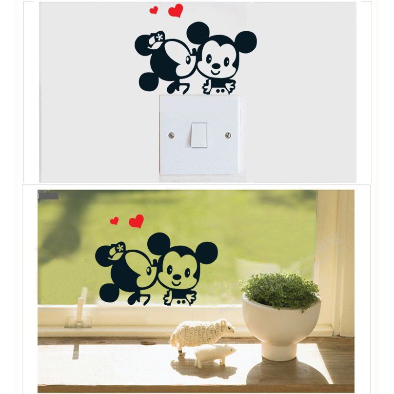 Decal dán tường 6 hình dán công tắc ngộ nghĩnh dễ thương - MSP DKN026