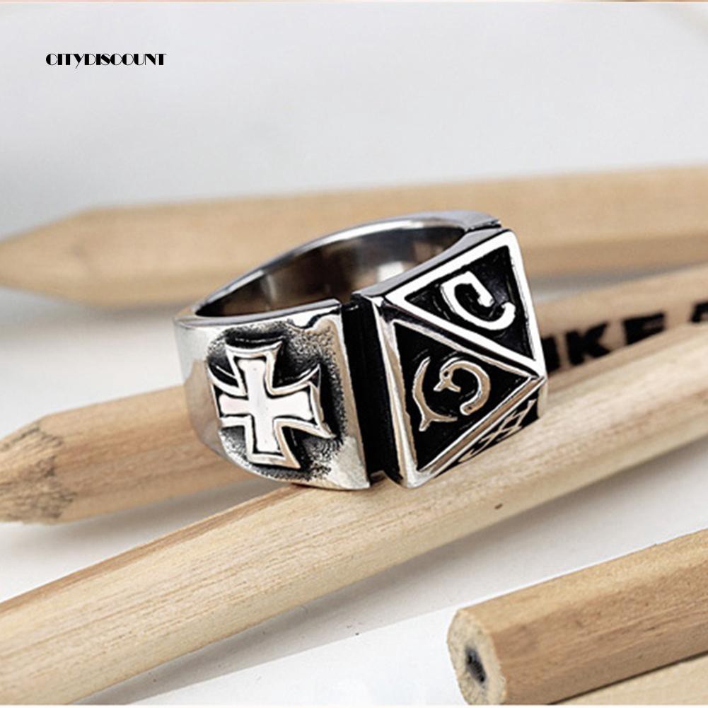 Nhẫn thép titanium phong cách Punk cho nam