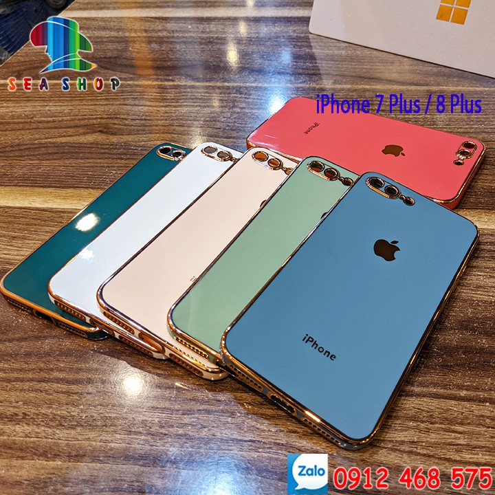 [ĐỘ iP12] Ốp lưng iPhone 8, 8 Plus - Nhựa dẻo -- VIỀN BÓNG - khoét lỗ bảo vệ Camera - Thiết kế viền vuông giống iP12