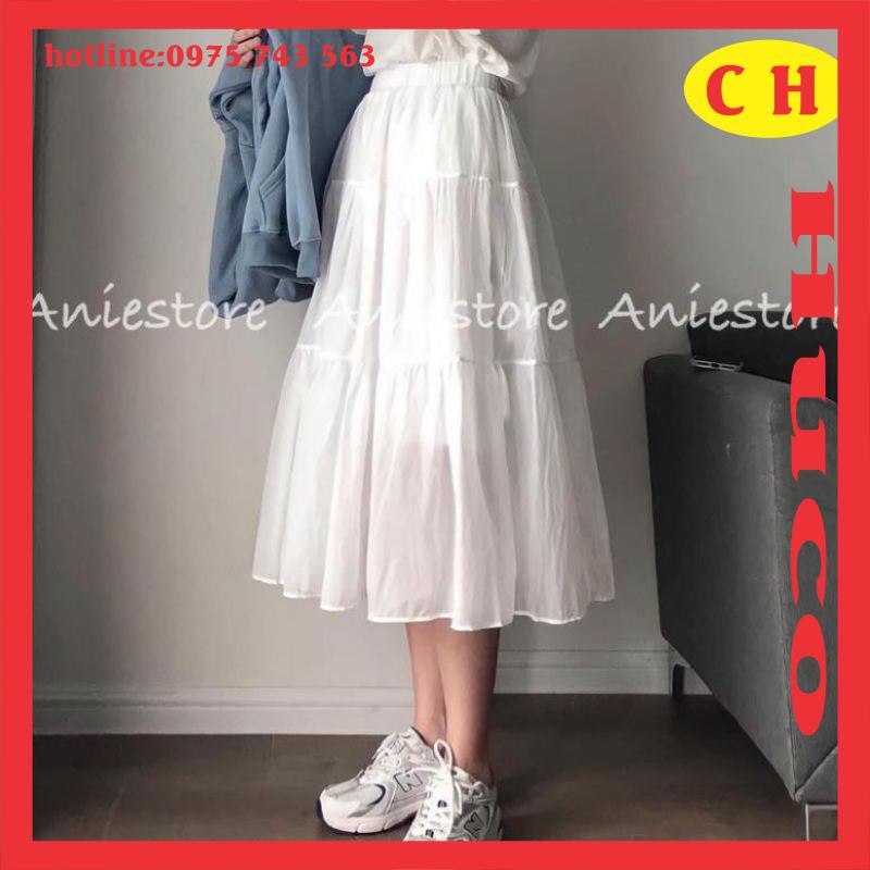 Chân váy nữ vintage hàn quốc chuẩn ảnh hai màu🦋đầm tiểu thư chân váy ba tầng dáng dài hàng hai lớp freesize giá rẻ nhất
