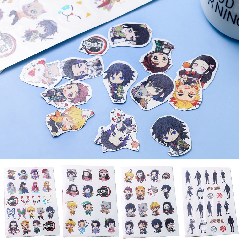Set 5 hình xăm dán họa tiết Kimetsu No Yaiba Demon Slayer 10*14cm