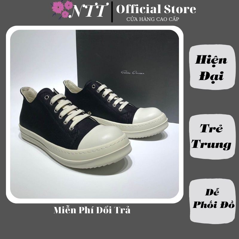 Giày Sneaker Rick Owen Cổ Thấp Đế Thơm Vani Cao Cấp Full Size Nam Nữ