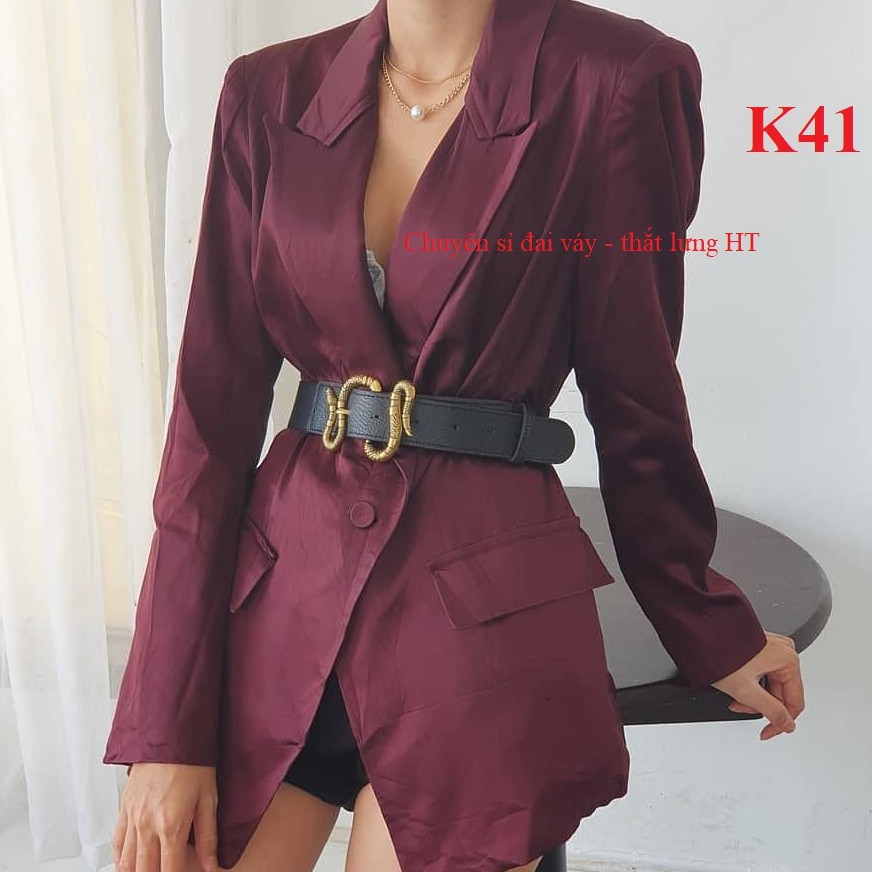 Đai váy belt G rắn lượn 3cm K41