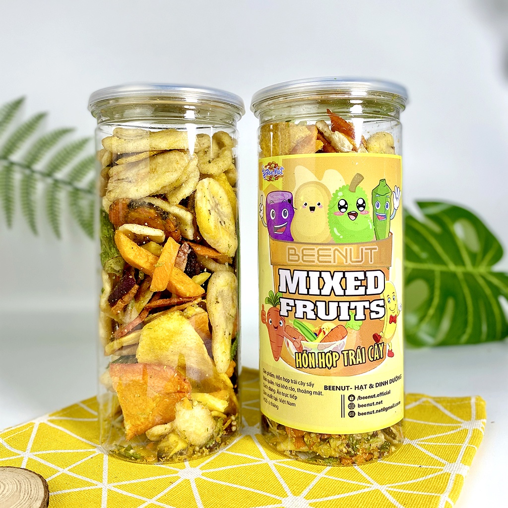 Trái cây sấy thập cẩm 250g, 500g - Rau củ quả sấy giòn BeeNut