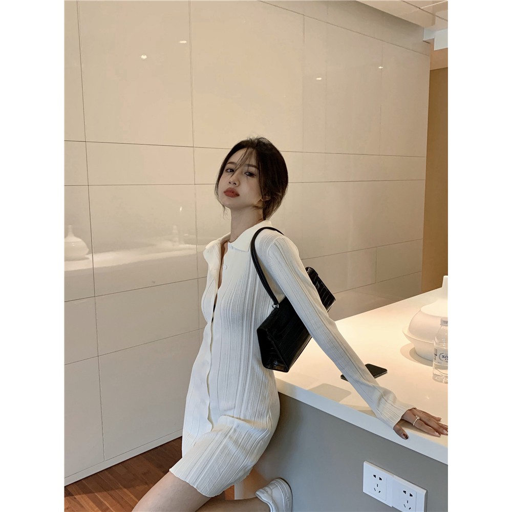 ( SẴN ) Váy len dáng suông màu trắng đơn giản AK1191 ảnh thật ở cuối | BigBuy360 - bigbuy360.vn