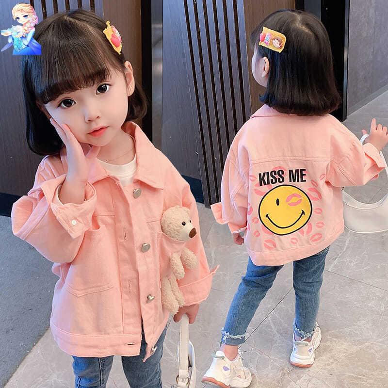 Áo Khoác Denim Thời Trang Xuân Thu Dành Cho Bé Gái Phong Cách Mới 2022