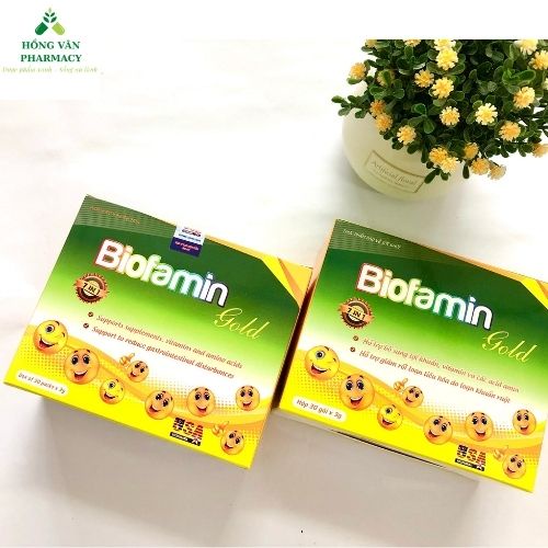 Men vi sinh Biofamin Gold, dành cho bé biếng ăn, rối loạn tiêu, giúp hệ tiêu hóa của bé khỏe mạnh