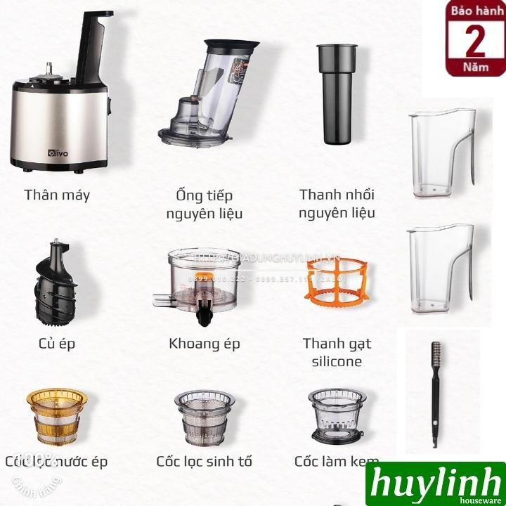 Máy ép chậm Olivo SJ200 - 260W - 3 lưới ép - Tặng voucher + sách công thức