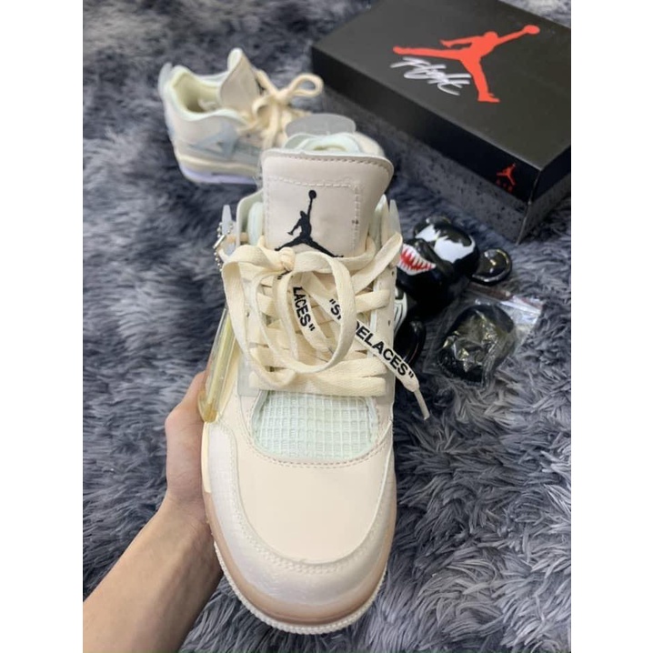 Giày air Jordan 4 trắng Full, Giày thể thao JD4 nam nữ siêu hot Fullboxbill+ tặng dây | BigBuy360 - bigbuy360.vn