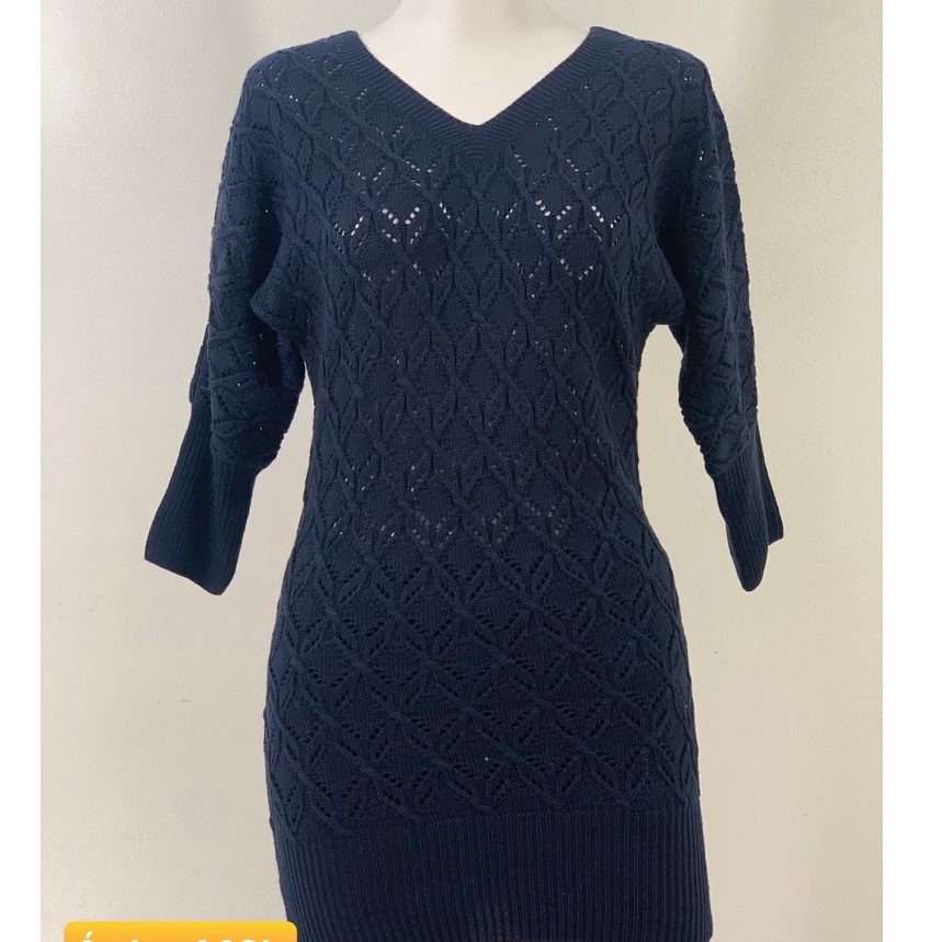 Áo Len - Áo len nữ thân dài cổ tim tay lỡ Full Size - MYM_STORE