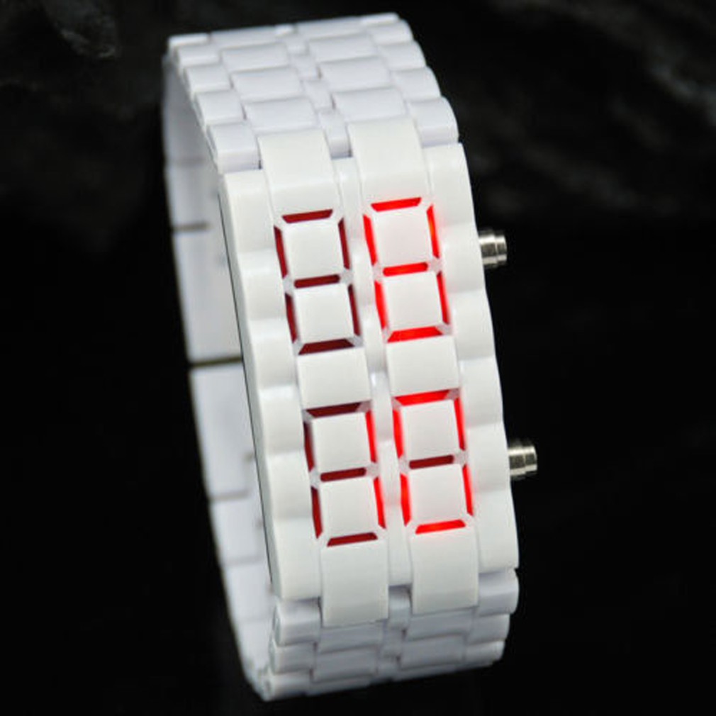 LED Digital Samurai Lava Wrist Watch Plastic Sports Style Mens Womens Unisex