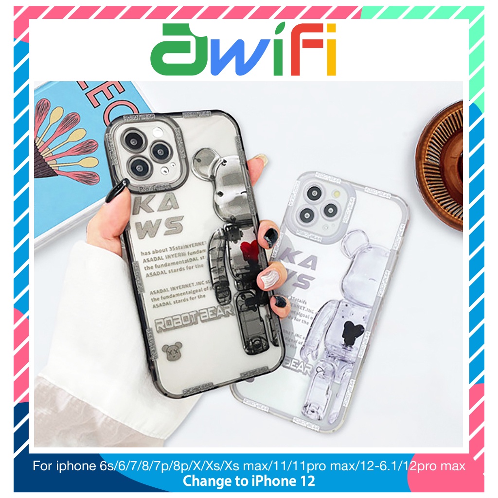 Ốp Lưng Iphone Trong Lỗ Viền Camera Bear Tim 6/6Plus/6Splus/7/7Plus/8/8Plus/11/12/13/Pro/Max/Plus/Promax Sale Hot B1 - 12
