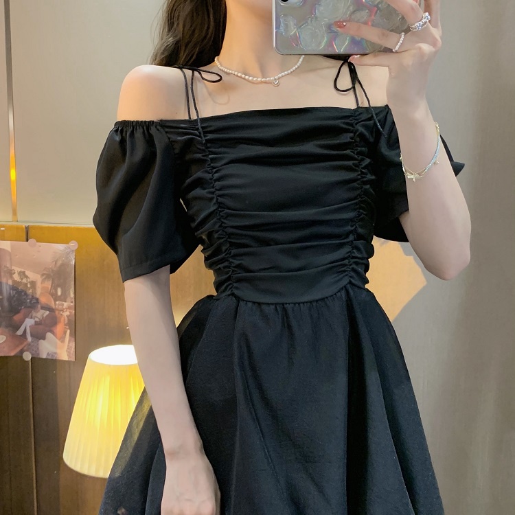 Đầm Perty không tay hở vai eo thon thời trang mùa hè mới cho nữ