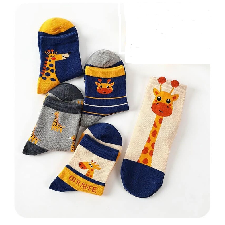 Combo 10 đôi tất họa tiết hươu cao cổ cho bé