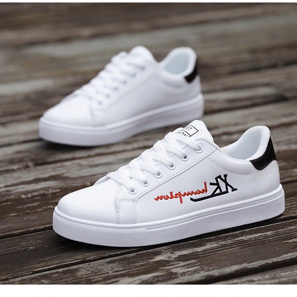 GIÀY SNEAKER NAM, GIÀY THỂ THAO NAM BUỘC DÂY XK MÀU TRẮNG SIÊU ĐẸP