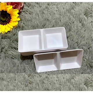 Bộ 10 chén chấm 2 ngăn C 103 màu trắng nhựa Melamine