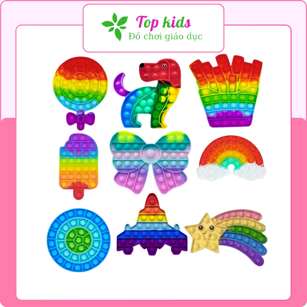 Trò chơi pop it giá rẻ đồ chơi poppit mini thông minh phát triển trí tuệ giải trí giảm căng thẳng xả stress  - TOPKIDS