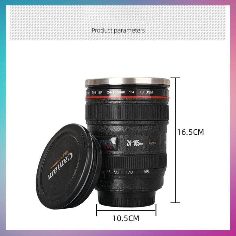 Ly Giữ Nhiệt CaFe - Cốc Giữ Nhiệt CaFe Tự Động Khuấy Hình Ống Kính Lens Máy Ảnh