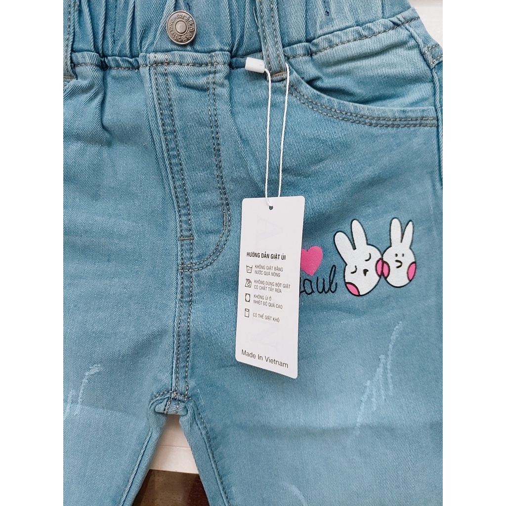 Quần Jean Lửng Bé Gái Size Đại Chất Jean Mềm Mại Co Giãn