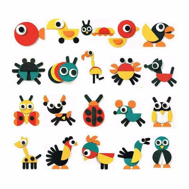 Bộ xếp hình montessorie bằng gỗ, hình động vật cho bé thoải mái sáng tạo từ 2 3 4 tuổi
