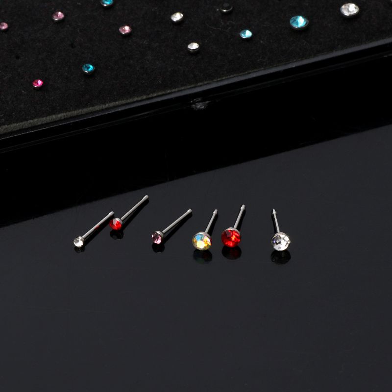 Hộp 60 chiếc khuyên mũi bằng thép không gỉ