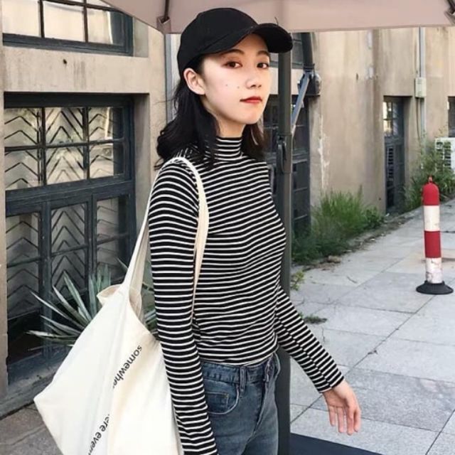 Áo thun cổ lọ Ulzzang