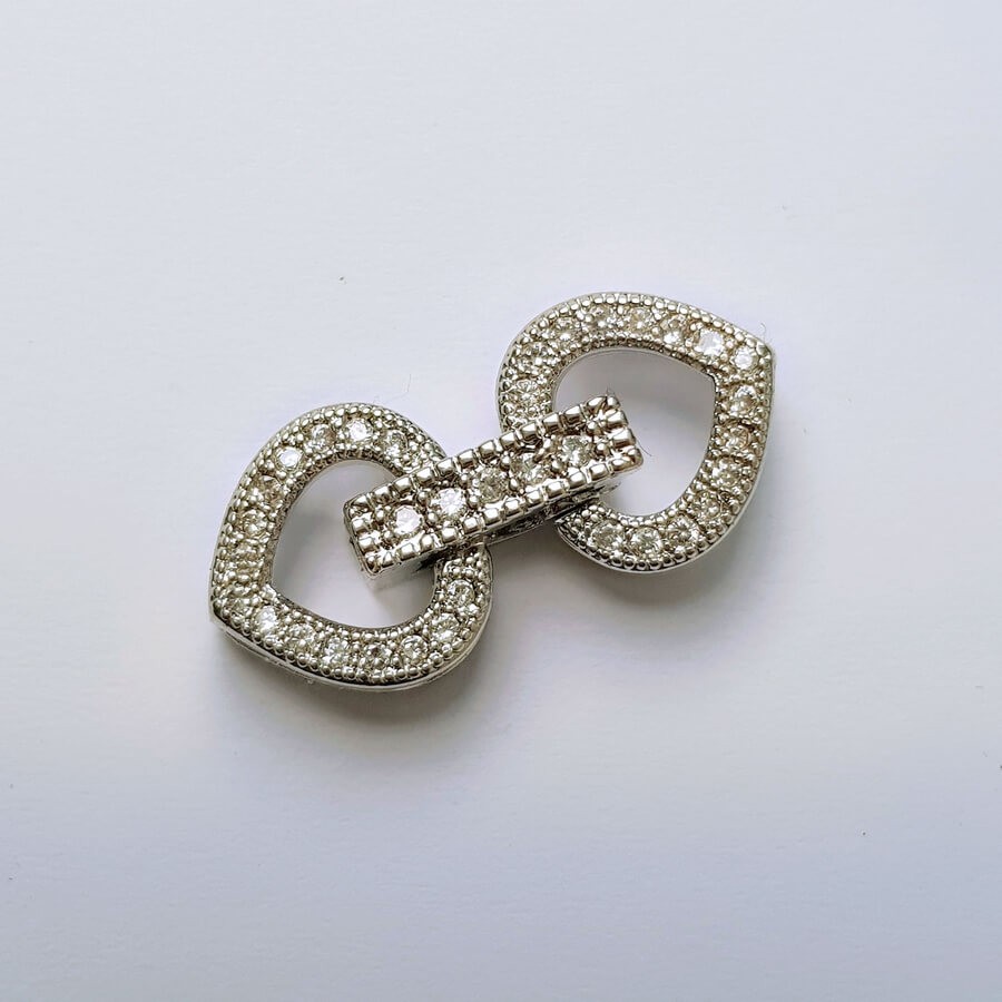 [Giá xưởng] Phụ kiện trang sức (DIY) - Chốt khóa Trái tim đôi làm vòng cổ vòng tay - CTJ013