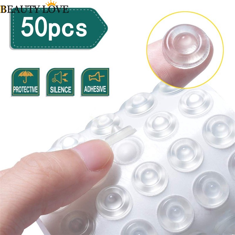 Bộ 50 Miếng Đệm Silicon Cao Su / Trong Suốt Chống Trượt Cho Nội Thất