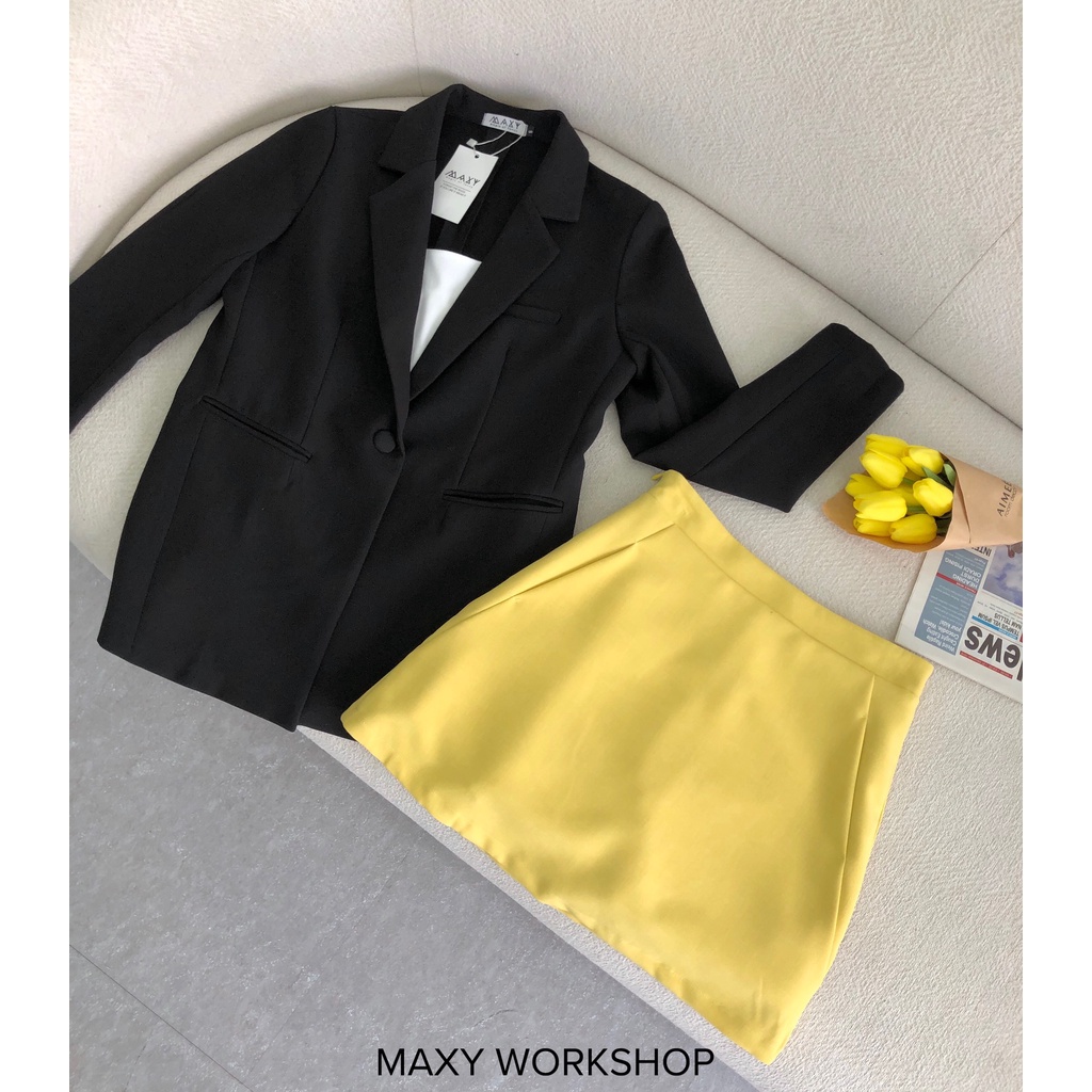 Quần váy màu vàng mustard skirt Maxy Workshop