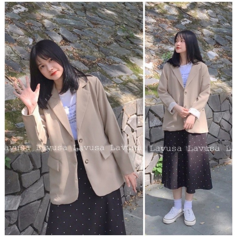 Áo blazer nữ dài tay 2 lớp phong cách Hàn Quốc CỎ STORE BL05