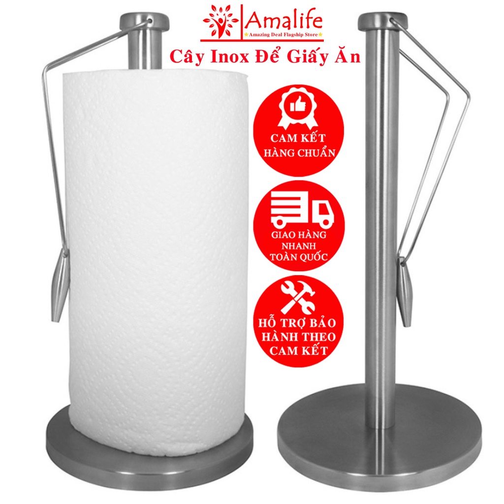 Cây Trụ Để Giấy Ăn Đứng Bằng Inox Trụ Để Khăn Giấy Vệ Sinh Inox Cao Cấp Hãng Amalife