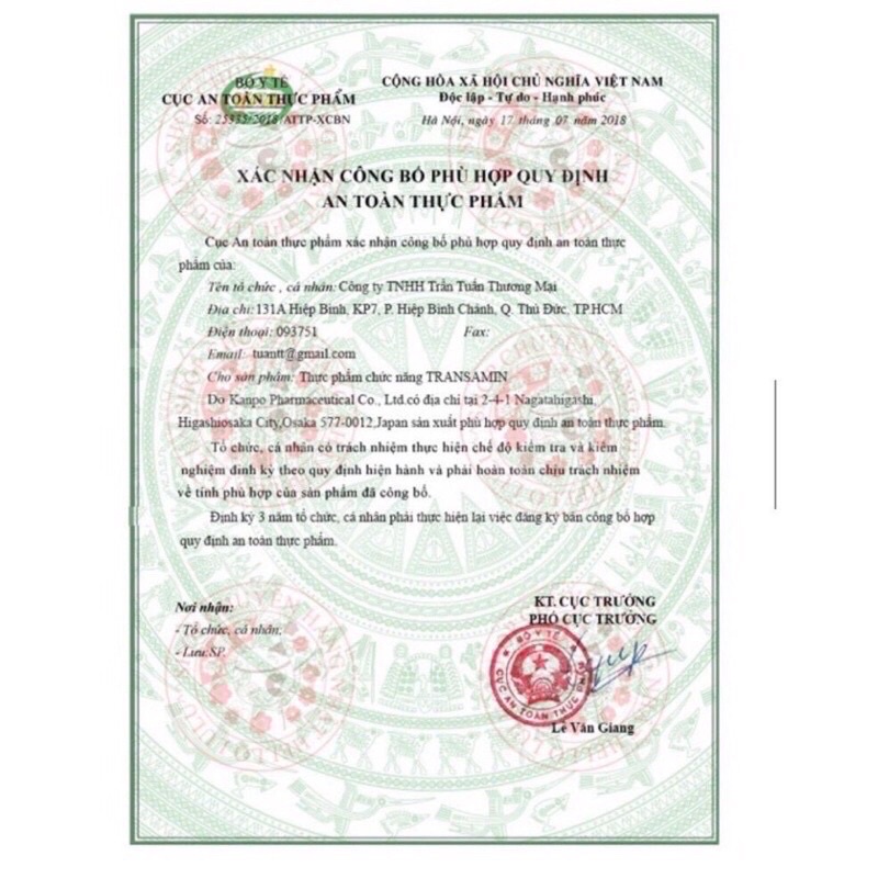 Viên uống giảm nám, sáng trắng da Transamin 500mg Nhật Bản 100 viên.