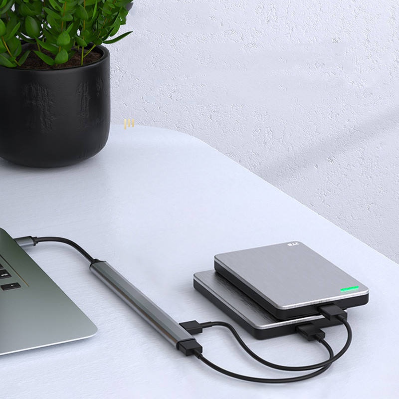 Hub Chia 7 Cổng Type-C USB 2.0 3.0 OTG Tốc Độ Cao Bằng Hợp Kim Nhôm Cho Pc / Notebook / Laptop