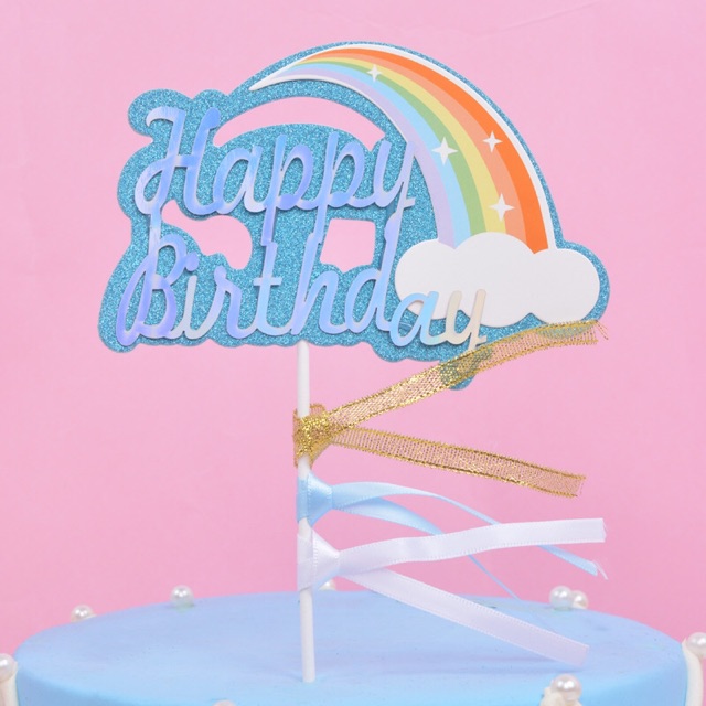 Chữ cắm bánh sinh nhật happy birday thay nến chữ kích thước cao 19cm, rộng 15cm