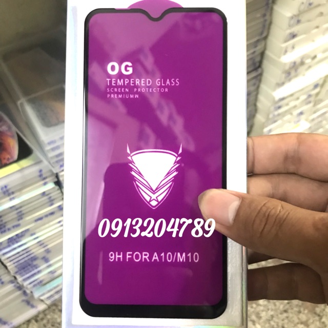 Kính Cường lực OG full màn galaxy A10/ M10 khoan không thủng