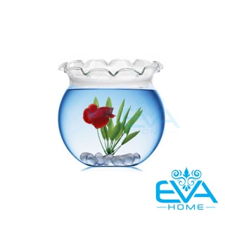 Hồ cá bể cá thuỷ tinh miệng bèo mini b4 7 x 10 cm tặng kèm sỏi và rong trang trí