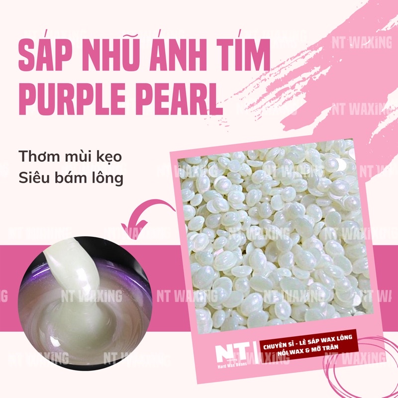 Sáp wax lông TRONG ÁNH TÍM hard wax beans nhập khẩu, tẩy lông vùng nách, tay, chân, bikini,...