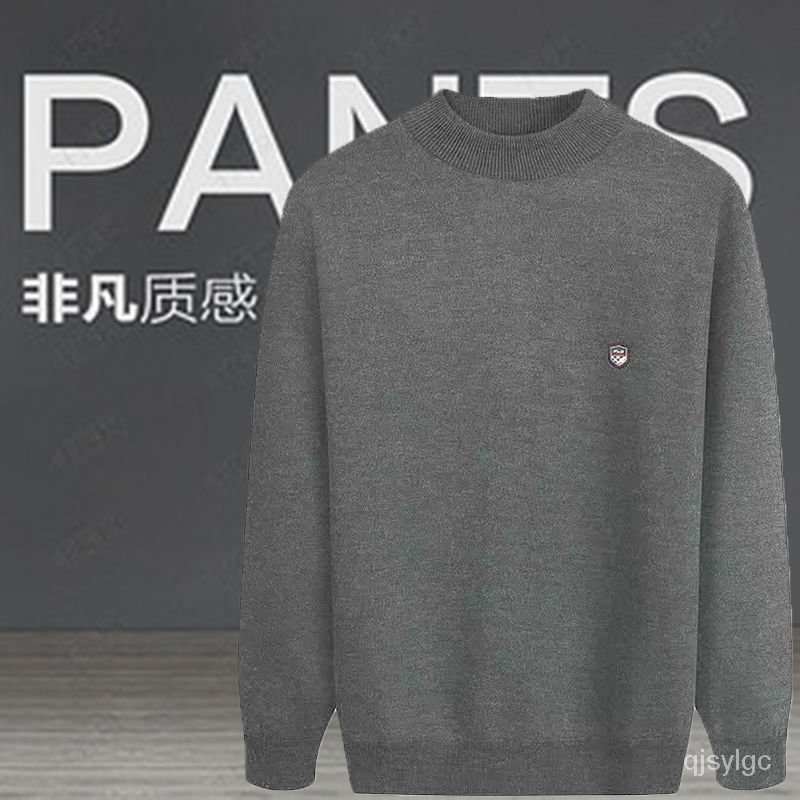 Plus Áo Sweater Tay Dài Cổ Tròn Lót Nhung Dày Dặn Thời Trang Cho Đàn Ông Trung Niên | BigBuy360 - bigbuy360.vn