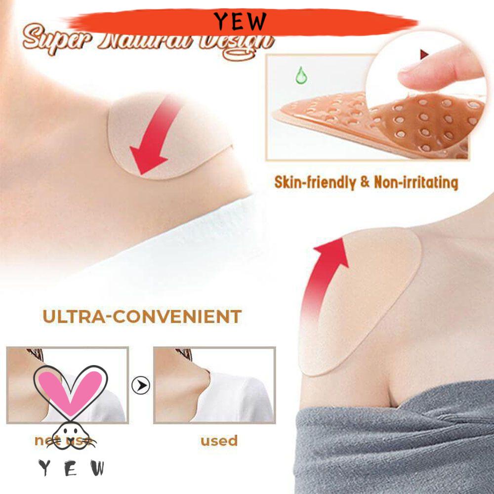 Set 2 Đệm Vai 2 Trong 1 Bằng Silicon Mềm Vô Hình Tăng Chiều Cao Chống Trượt Cho Unisex