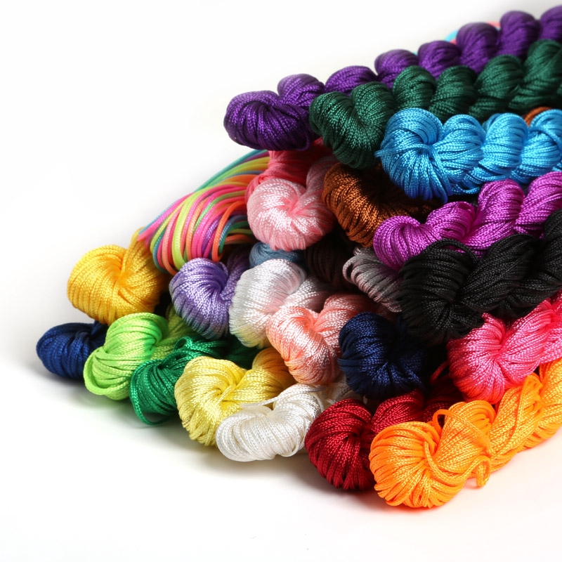 Cuộn Dây Nylon Bện Thắt Nút 23 Màu Phong Cách Shamballa Macrame Dùng Làm Vòng Tay 1Mm