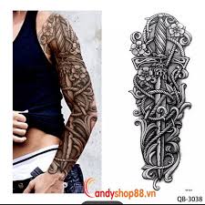 Hình xăm dán kiếm quỷ full tay, nửa lưng