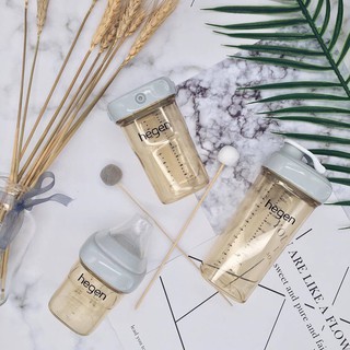Bình uống nước Hegen PPSU 330ml nắp màu hồng