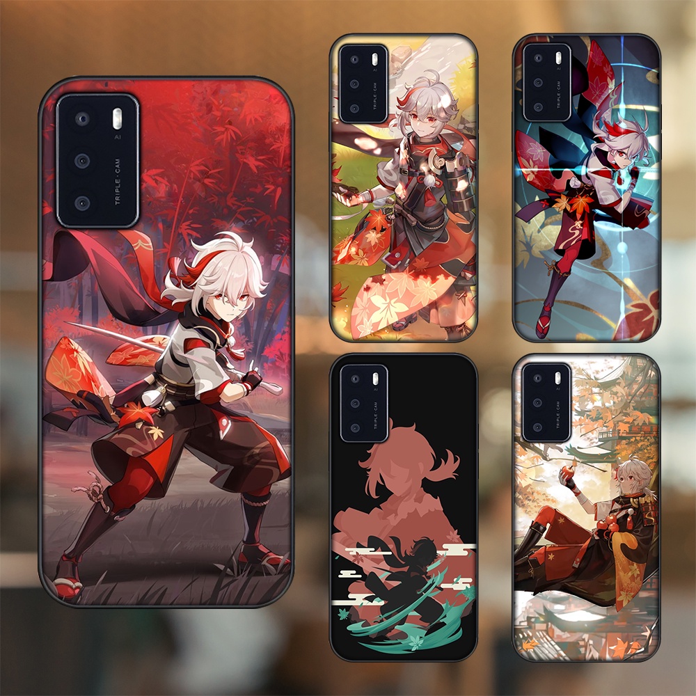 Ốp lưng Oppo A16 viền đen in hình Kazuha Genshin Impact