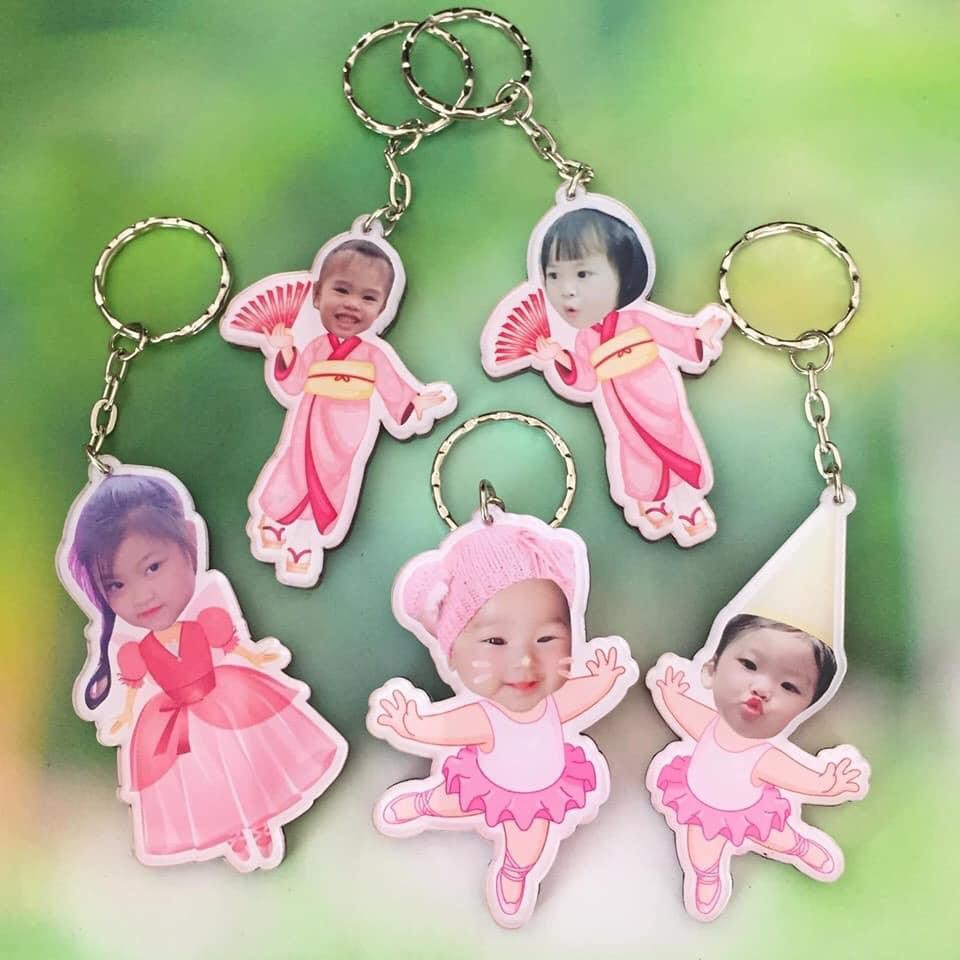 Móc khóa mica - Dành cho bé gái - Chibi công chúa dễ thương