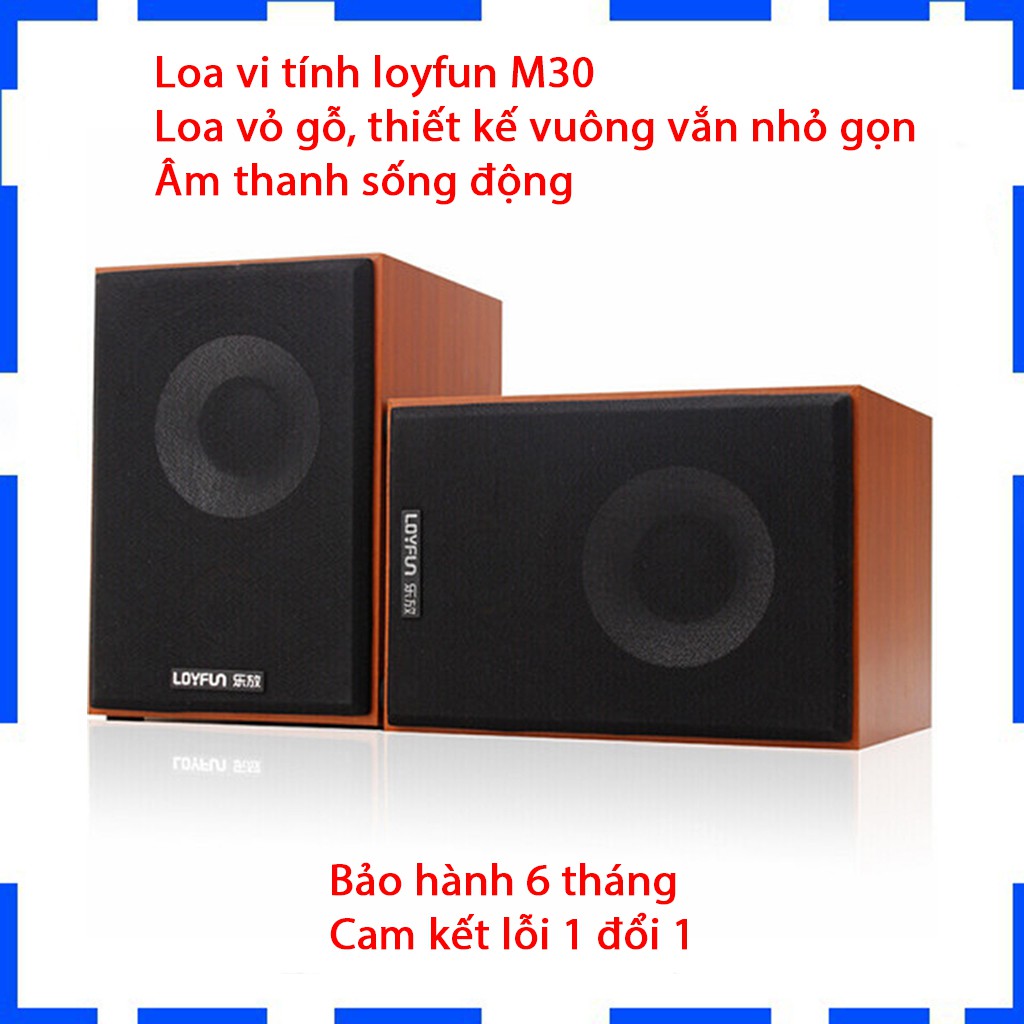 Loa vi tính Loyfun M30 - Loa vỏ gỗ - Âm thanh cực chất - Bảo hành 6 tháng