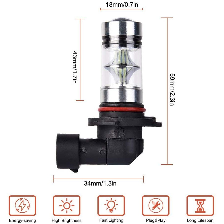 Đèn Lùi, Đèn Chống Sương Mù Ô Tô, Đèn Pha Xe Máy 4300K, Độ Sáng 2200LM Chân T20(7440,7443), H11(H8,H9), H4(9003/HB2)