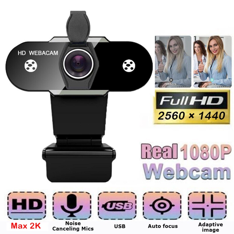 Webcam Full HD 1080P Cho Máy Tính, Có Mic 1080p Cho Laptop Học Online Qua ZOOM, Trực Tuyến- Hội Họp Rõ Nét